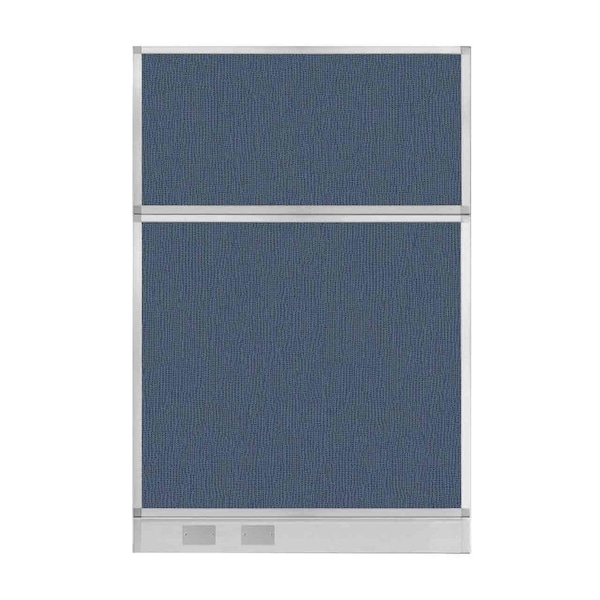 Hush Panel Configurable Cubicle Partition 4' x 6' Ocean Fabric w/ Cable Channel